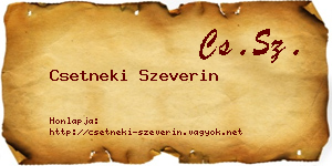 Csetneki Szeverin névjegykártya